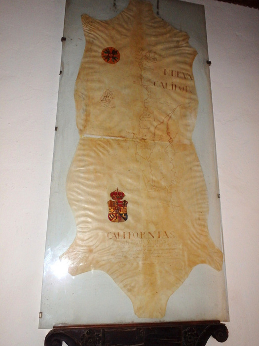 Leather Map of the Californias Mission System.